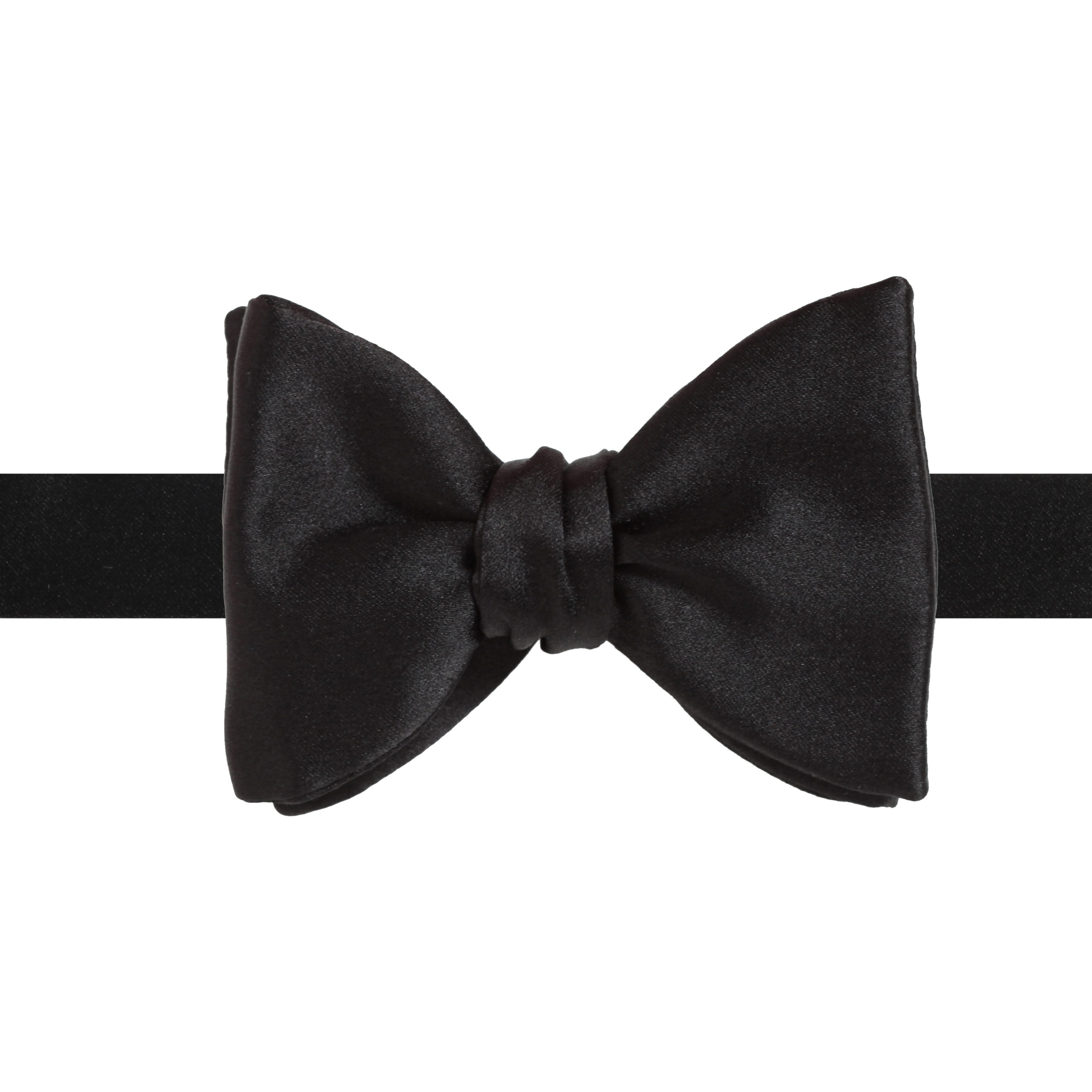 Medium Velvet Bowtie with Twisted Warp and Whimsy Tails Black