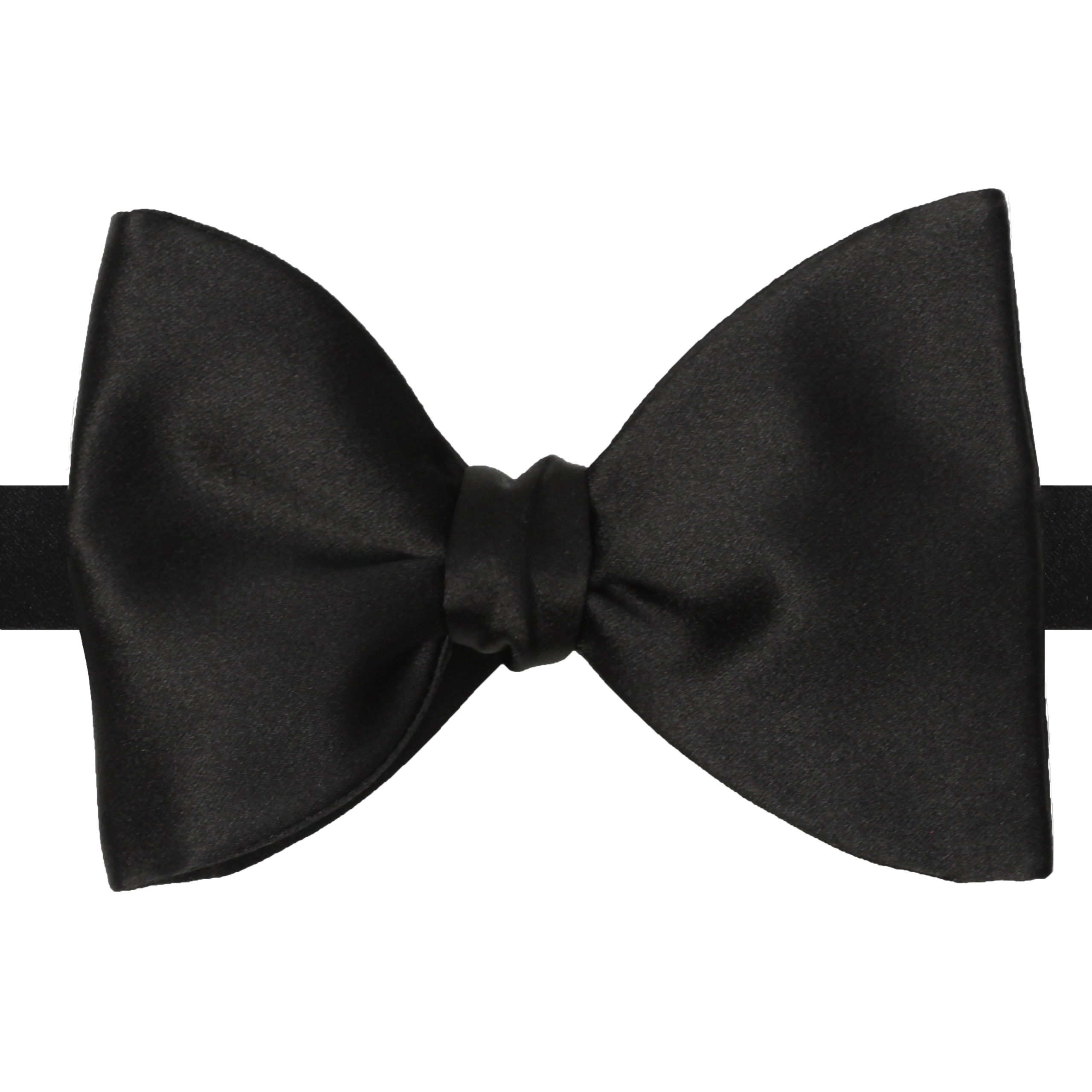 Oversized Hranek – Black Silk Satin Bow Tie - la Bowtique Bowties